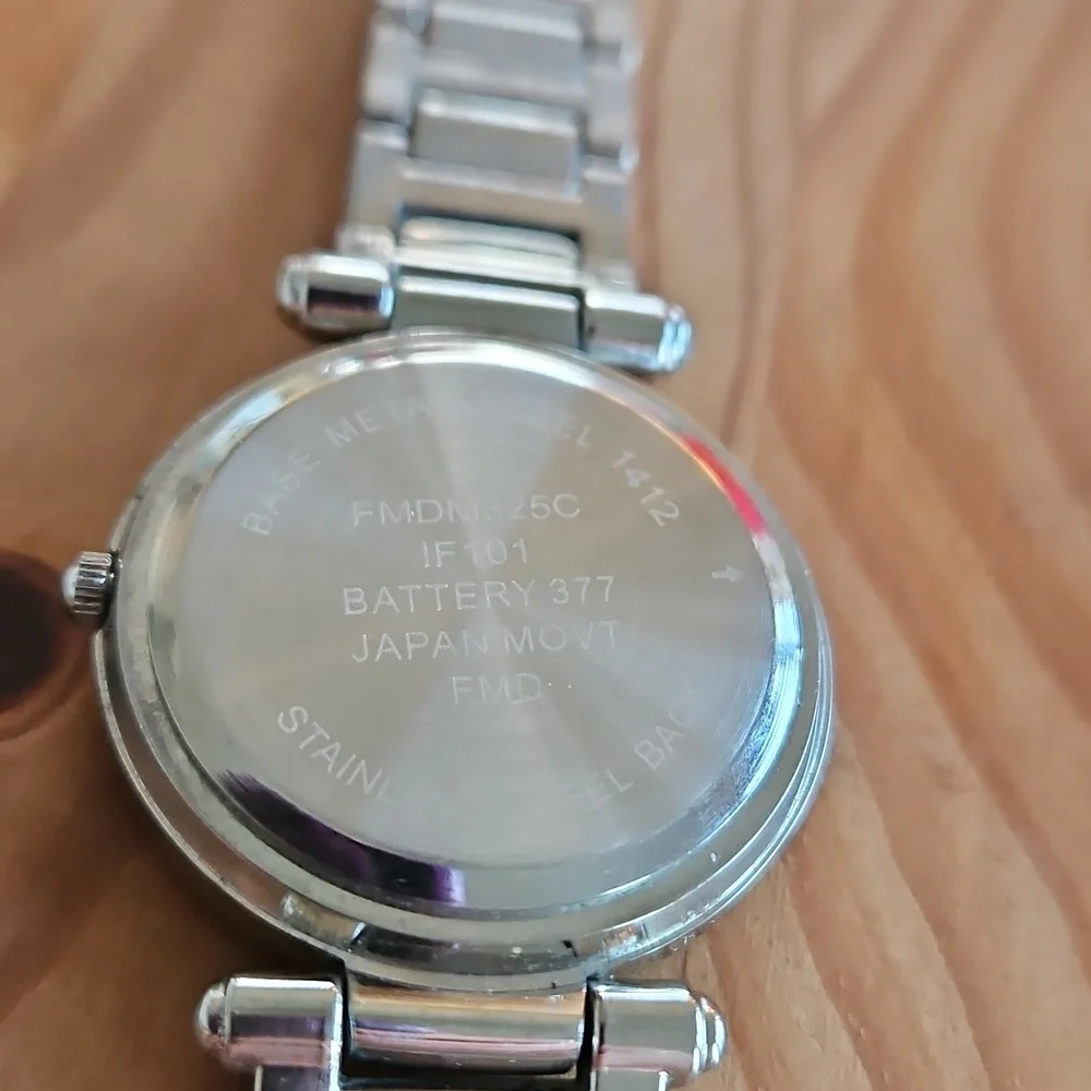 Silver and crystal fashion watch
